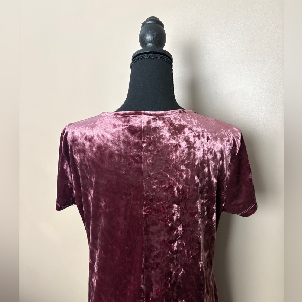 Vintage Y2K crushed velvet swing dress mauve 90s grunge fairy whimsygoth M EUC - Picture 5 of 16
